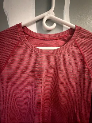 Lululemon Striped Long Sleeve Crewneck Top - Rusty Orange thumbnail 2