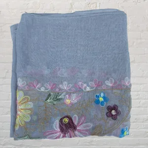 NWT Bijoux Terner Embroidered Floral Border Scarf / Wrap Shawl thumbnail 13
