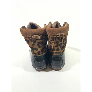 Jessica Carlyle GAVIN-17L Leopard Print Duck‎ Boots Women 7.5 Black Brown Snow thumbnail 4