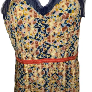 URBAN OUTFITTERS STARING AT STARS‎ Print V-Neck Mesh Trim Sleeveless Dress EUC 4 thumbnail 5