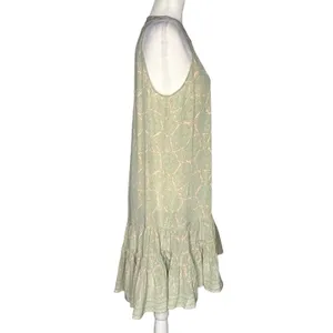 JOIE 100% Silk M Ruffle-Hem Shift Dress Paisley Button Front High Neck Sundress thumbnail 5