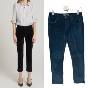 3x1 Higher Ground Jeans Pants Slim Straight Cropped Velvet Black Size 29‎ thumbnail 2