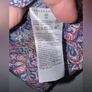 Banana Republic Factory XS Paisley Boho‎ Peasant Peplum Blouse Balloon Sleeve thumbnail 5