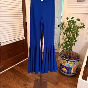 Royal Blue NWOT Fitted High Rise Stretch Flared Women's Pants thumbnail 5