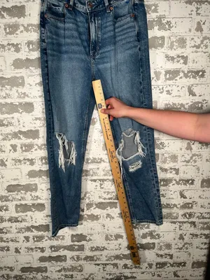American Eagle | women denim distressed mom jean thumbnail 5