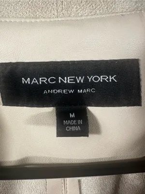 E16. Marc New York Women's Cream Leather Waterfall Drape Coat thumbnail 5
