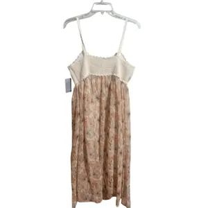 Stitchdrop Crochet Floral Maxi Dress Womens Size M Pink NWT Mixed Media Boho thumbnail 3