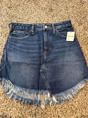 We The Free Free People Bailey Denim Mini Skirt - Dark Wash thumbnail 2