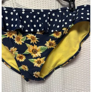 Peyton‎ & Parker Women's SZ 18.5 Sunflower Navy Polka Dots Bikini READ thumbnail 4