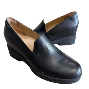 ABEO Horizon Slip On Women's 8.5 Neutral Black Leather Platform Loafers Orthotic thumbnail 6