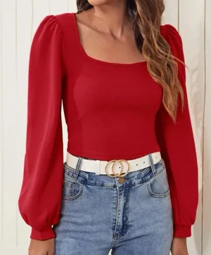 Lantern Sleeve Solid Top thumbnail 1