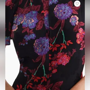NWOT REISS Leni Floral Flutter Sleeve Midi Dress Black Size 2 thumbnail 5