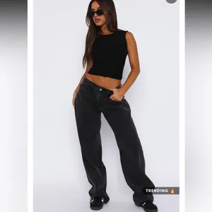 White Fox Bring The Style Low Rise Wide Leg Jeans Black Acid Wash Medium New thumbnail 2