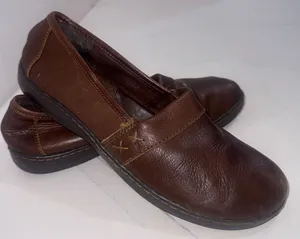 B.O.C. BOC Slip On Brown Leather Nature Boho Loafer Clogs Shoes Women's Size 11 thumbnail 1