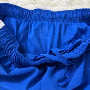 Nike Blue and White Athletic Shorts with Elastic Waistband thumbnail 3