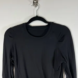 Lululemon Women's Extra Mile Rulu‎ Crew Neck Long Sleeve Top Black Size 6 Yoga thumbnail 2