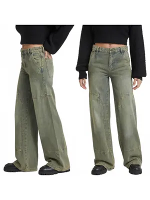 Pacsun Jessie High Waisted Baggy Carpenter Pants Medium Indigo NWT Brooks Sz 25 thumbnail 2