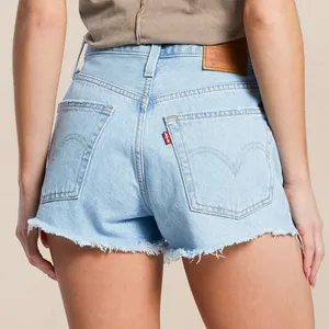 Levi's Premium 501® High Rise Short. Blue Jean Shorts High-Waisted Distressed thumbnail 2