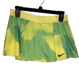 Nike Dri-Fit Tennis Skort Skirt Size Large Yellow Green Athleisure Active thumbnail 1