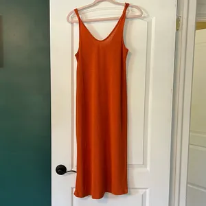 NWOT Mango orange midi dress thumbnail 3