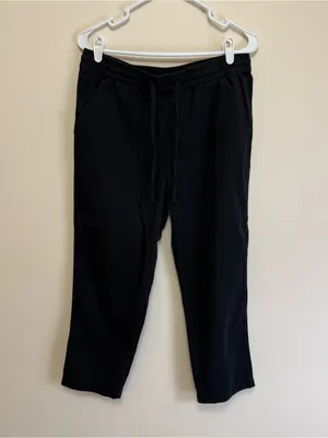 Gap Black Easy Pants Cotton Blend Drawstring Waist Medium thumbnail 4
