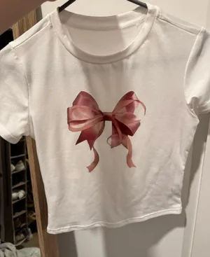 Baby tee bow tee shirt White Size XS thumbnail 1