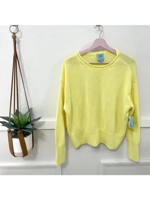 NWT Cece Rolled Neck Mellow Butter Yellow Sweater M Coastal Pastel Casual Girl thumbnail 2