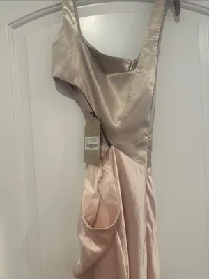 NWT Meshki Gianna Two Tone Slashed Maxi Dress Blush Pink Sz XXS thumbnail 9
