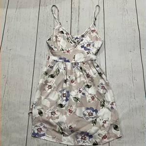 Oneill gray floral spaghetti strap dress nwt thumbnail 2