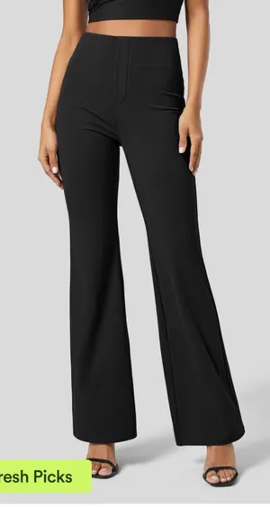 Halara Black Flex High Rise Back Side Pockets Slight Flare Size Petite Small NEW thumbnail 1