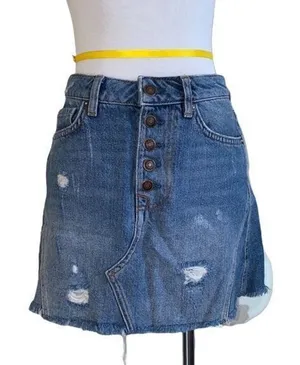 Free people we the free womens denim a line‎ mini skirt size 25 thumbnail 1