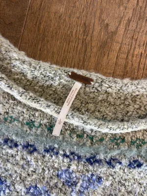 free people fuzzy sweater pullover bubble sleeve thumbnail 5