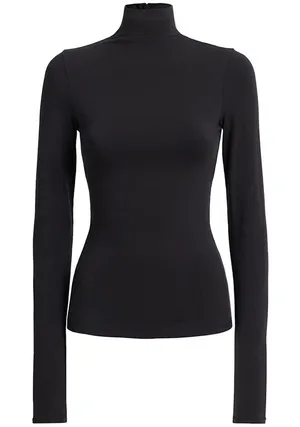 SKIMS NWT (G14) Cotton Jersey Long-Sleeve Stretch Turtleneck | Soot | Size XS thumbnail 1