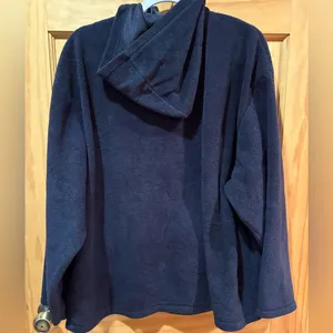 Disney Mickey Mouse Navy Blue Quarter Zip Hooded Fleece Kangaroo Sweatshirt XL thumbnail 3