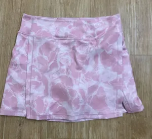 Athleta Pink and White Patterned Active Skort thumbnail 1