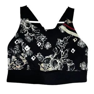 Free People Movement Freestyle Sports Bra Adjustable Strap Floral Black Combo S thumbnail 2