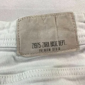 ZARA Women Basic White Denim Straight Fit Jeans thumbnail 6