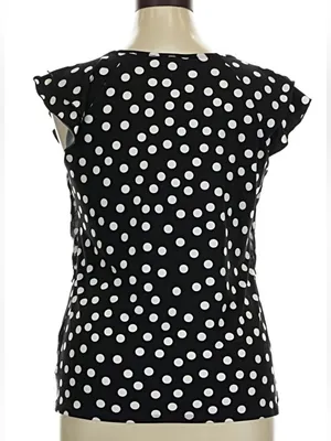 Dress Barn Super Cute Black Blouse with White Polka Dots, XL thumbnail 2