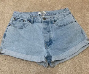 Forever 21 Light Wash Denim Cuffed Shorts 27 thumbnail 1