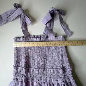 NWT Lost +‎ Wander Angel in Disguise Maxi Dress Small Lavender Smocked Cottage thumbnail 8