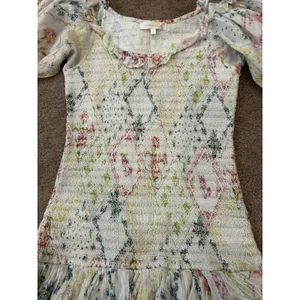 Loveshackfancy RARE Cottagecore Ruffled White Violet Mini Dress in Magic Light thumbnail 3