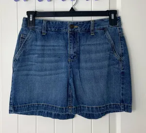 Vintage Merona women’s medium wash blue denim fit 1 100% cotton jean‎ shorts 4 thumbnail 1