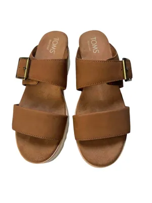 TOMS Diana Mule Buckle Platform Sandals Brown Sugar - Size 8.5 with Box thumbnail 3