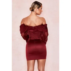 House Of CB Olivia Wine Mini Dress thumbnail 3