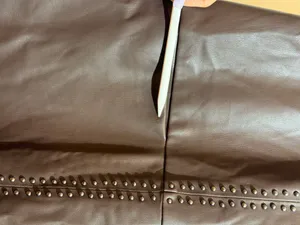 Saylor Damian Chocolate Brown Vegan Leather Mini Dress Party Dress Size S thumbnail 3