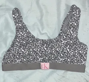 Calvin Klein Gray Leopard Print Bralette thumbnail 1