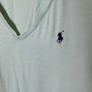 Polo Ralph Lauren Womens V-Neck T-Shirt Aqua Blue Cotton Short Sleeve Large Logo thumbnail 2