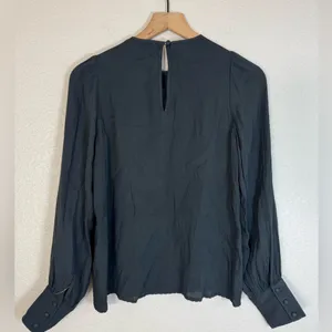 Aritzia Wilfred Clarissa Puff Sleeve Long Sleeve Blouse Black size 2XS XXS $98 thumbnail 7