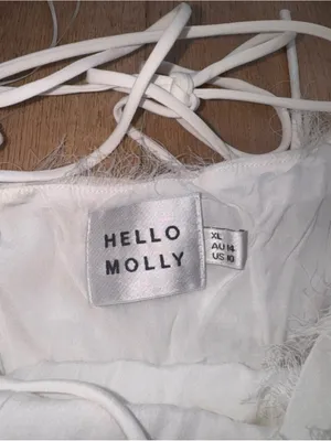 Hello Molly White Feather-Textured Maxi Slip Dress thumbnail 3