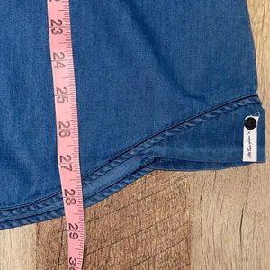One Teaspoon Womens Button Front Chambray Oversized Bahama Tux Shirt Blue XS NWT thumbnail 8